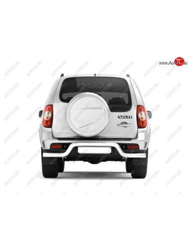 Защита заднего бампера Petroil Tuning Волна (d63) (Нержавеющая полированная сталь) Chevrolet Niva  2123 (2009-2020), Лада ВАЗ 2123 (Нива Шевроле) (2009-2021)