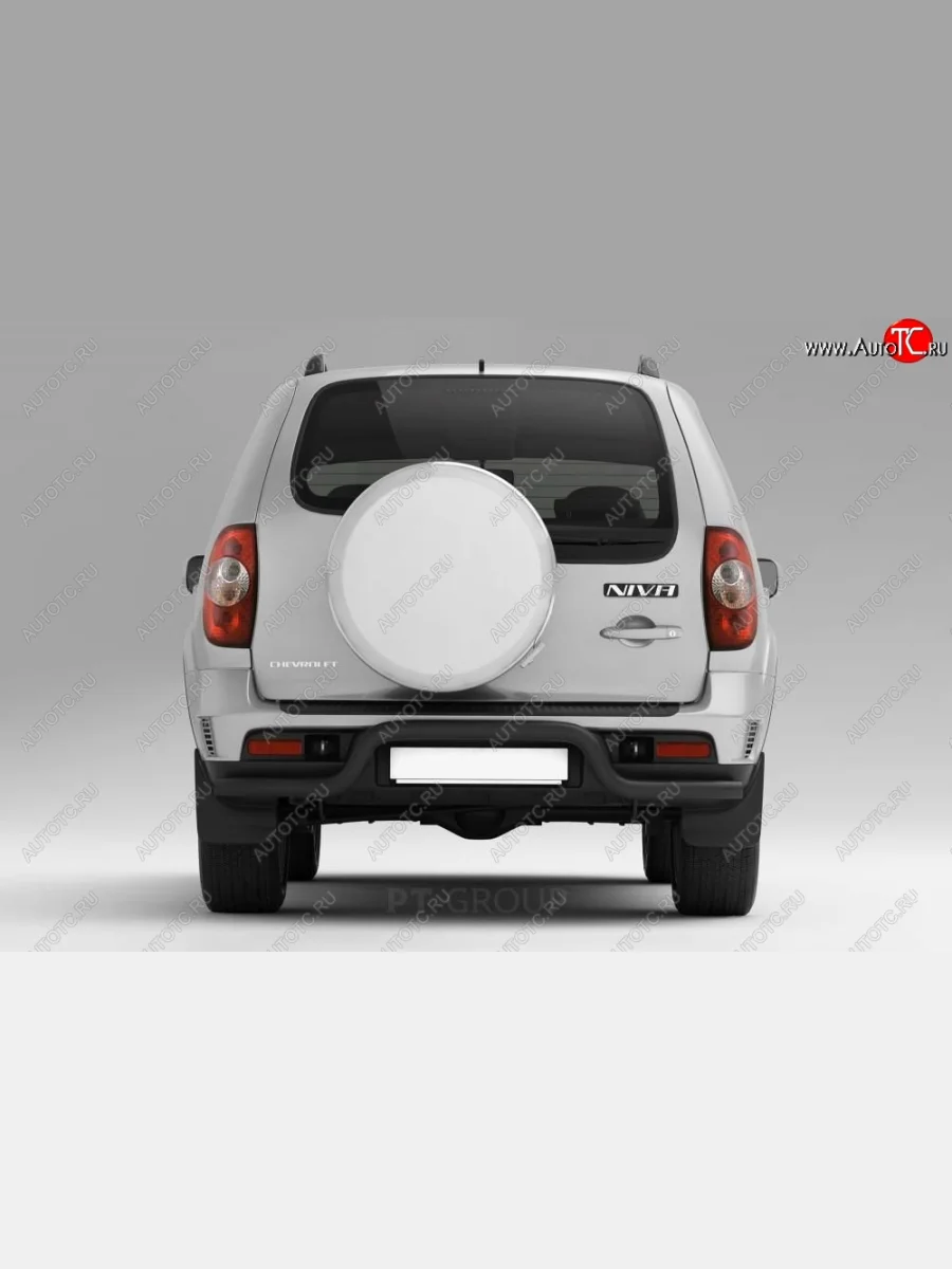 Защита заднего бампера Petroil Tuning Волна (d63) Лада ВАЗ 2123 (Нива Шевроле) 1 рестайлинг (2009-2020) (Сталь с полимерным покрытием в цвет: черный ❞Шагрень❝)  в Керчи Республика Крым