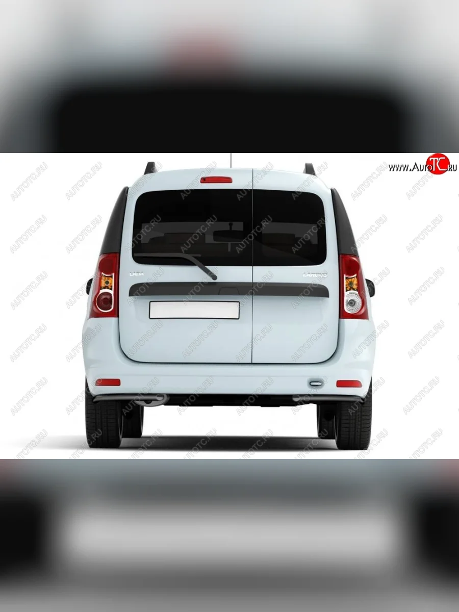 Защита заднего бампера Petroil Tuning (уголки, d51) Лада ВАЗ Ларгус дорестайлинг R90 (2012-2021) (Сталь с полимерным покрытием в цвет: черный ❞Шагрень❝)  с доставкой в г. Керчь