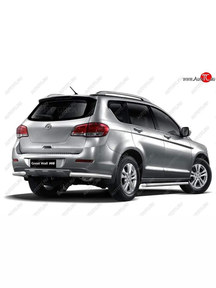 Защита заднего бампера Petroil Tuning (уголки, d63) Great Wall Hover H6 (2012-2016) (Нержавейка)  с доставкой в г. Пермь
