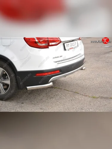 Защита заднего бампера Petroil Tuning (уголки, d63) (Нержавеющая полированная сталь) Haval H6 (2013-2020)