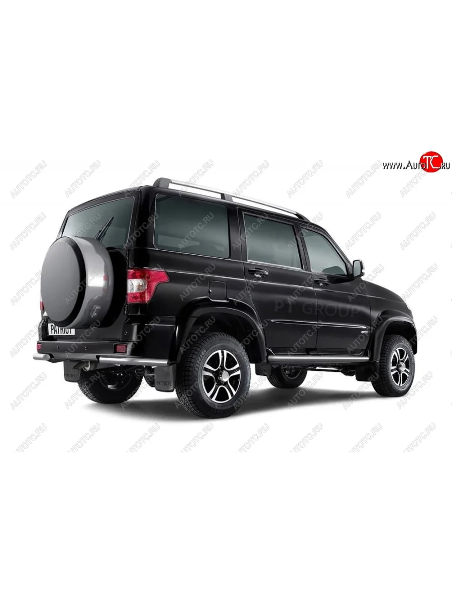 Защита заднего бампера Petroil Tuning (уголки, d63) Уаз Патриот 23632 1 рестайлинг пикап (2014-2016) (Нержавеющая полированная сталь)  в Перми Пермском крае