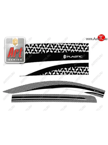 Дефлектора окон CA-Plastic (Серия Art белая) Mitsubishi L200 5 KK,KL дорестайлинг (2015-2019)