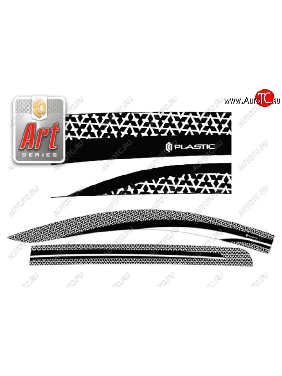 Дефлектора окон CA-Plastic Mitsubishi L200 5 KK,KL дорестайлинг (2015-2019) (Серия Art серебро, Без хром.молдинга)  в Керчи Республика Крым