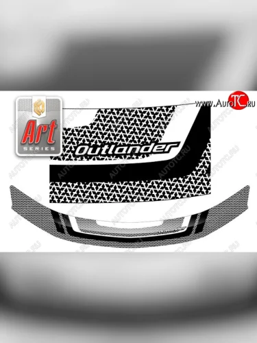 Дефлектор капота CA-Plastiс (Серия Art серебро) Mitsubishi Outlander XL (CW)  дорестайлинг (2005-2009)