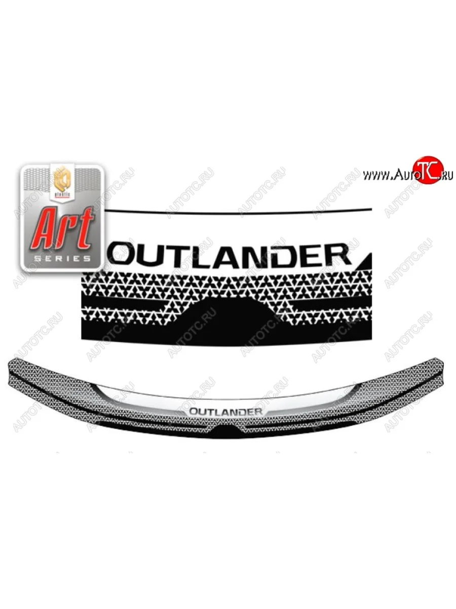 Дефлектор капота CA-Plastiс Mitsubishi Outlander GF дорестайлинг (2012-2014) (серия Art графит)  в Самаре Самарской области