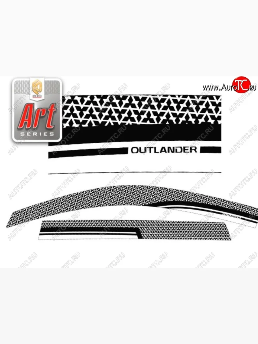 Дефлектора окон CA-Plastic  Mitsubishi Outlander (2012-2014) GF (Серия Art графит, Без хром.молдинга)  в Керчи Республика Крым
