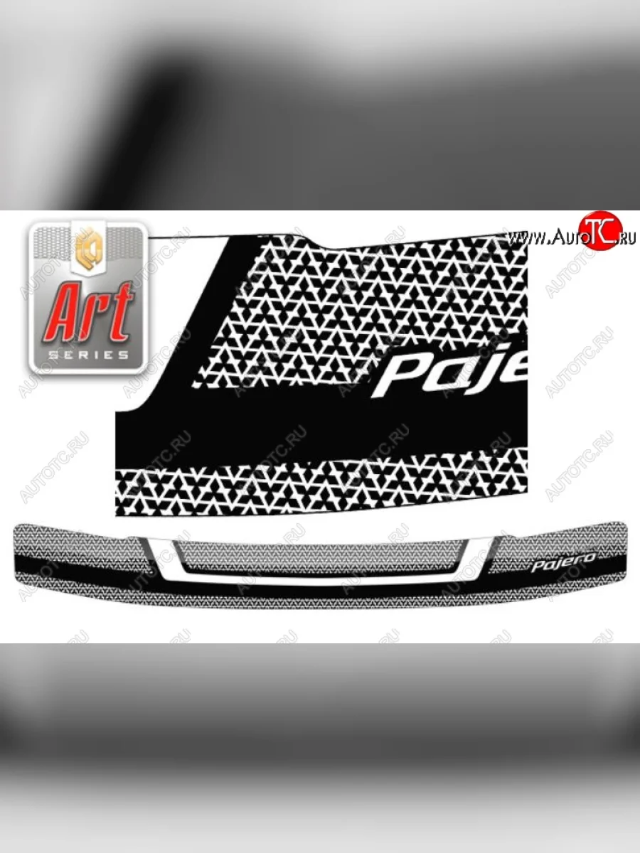 Дефлектор капота CA-Plastiс Mitsubishi Pajero 2 V30/V40 5 дв. дорестайлинг (1991-1997) (Серия Art серебро)  в Воронеже Воронежской области