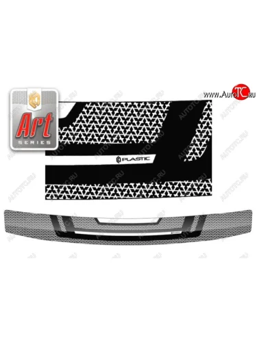 Дефлектор капота CA-Plastiс (Серия Art белая) Mitsubishi Pajero Sport PA рестайлинг (2004-2008)