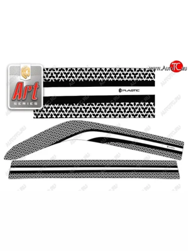 Дефлектора окон 5D CA-Plastic (Серия Art белая) Mitsubishi Pajero  3 V70 (1999-2003) дорестайлинг