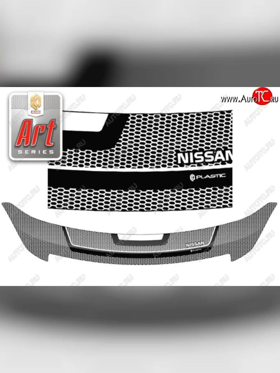 Дефлектор капота CA-Plastiс Nissan Almera 3 G15 седан (2012-2019) (Серия Art белая)  в Самаре Самарской области