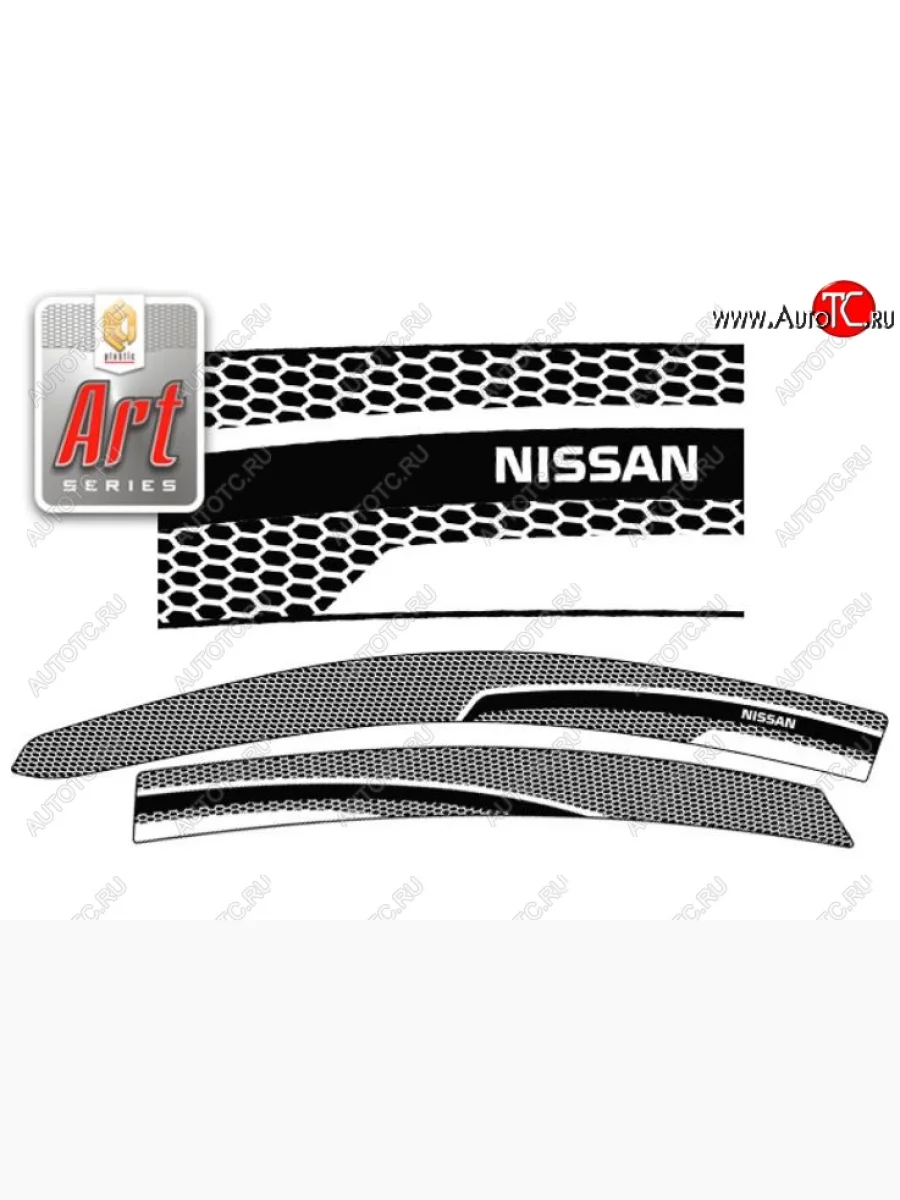 Дефлектора окон CA-Plastic  Nissan Almera (2012-2019) 3 G15 (Серия Art серебро, Без хром.молдинга)  в Керчи Республика Крым