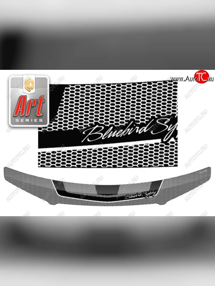 Дефлектор капота CA-Plastiс Nissan Bluebird Sylphy G10 седан дорестайлинг (2000-2003) (серия Art серебро)  в Керчи Республика Крым