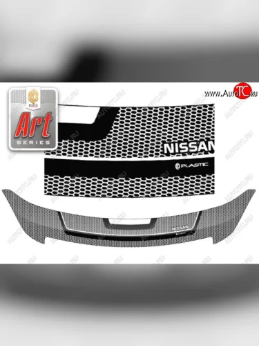 Дефлектор капота CA-Plastiс (Серия Art серебро) Nissan Bluebird Sylphy G11 седан (2005-2012)