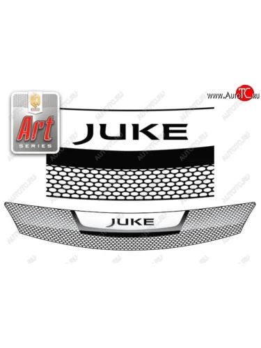 Дефлектор капота CA-Plastiс (серия Art серебро) Nissan Juke 1 YF15 дорестайлинг (2010-2014)