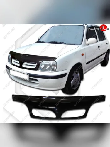 Дефлектор капота CA-Plastiс exclusive (Classic черный) Nissan March K11 хэтчбэк 5 дв. 2-ой рестайлинг (1997-2003)