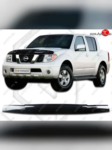 Дефлектор капота CA-Plastiс (Classic черный) Nissan Navara 2 D40 дорестайлинг (2004-2010)