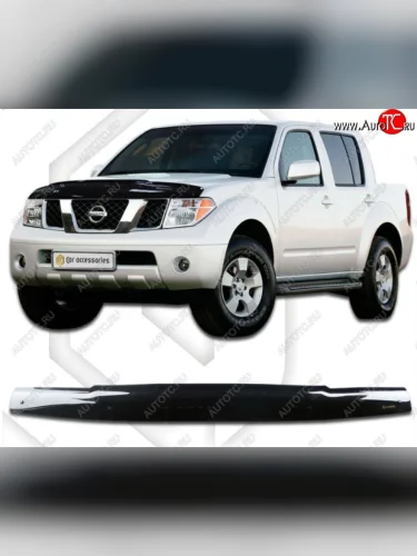 Дефлектор капота CA-Plastiс (Classic черный) Nissan Navara 2 D40 рестайлинг (2010-2016)