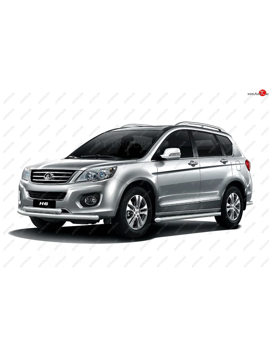 Защита переднего бампера двойная из труб d63/51 мм Petroil Tuning Great Wall Hover H6 (2012-2016) (Нержавейка)  с доставкой в г. Пермь