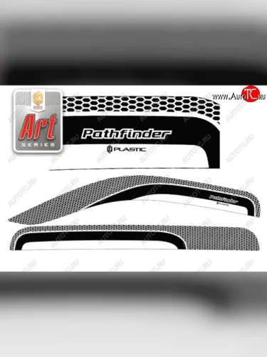 Дефлектора окон CA-Plastic (Серия Art черная) Nissan Pathfinder R51 дорестайлинг (2004-2007)