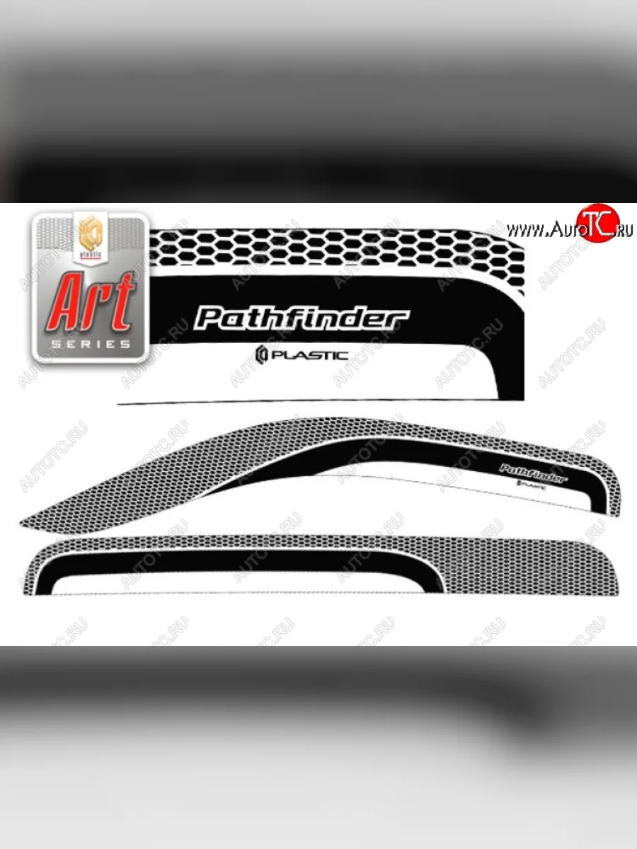 Дефлектора окон CA-Plastic Nissan Pathfinder R51 дорестайлинг (2004-2007) (Серия Art черная, Без хром.молдинга)  в Воронеже Воронежской области