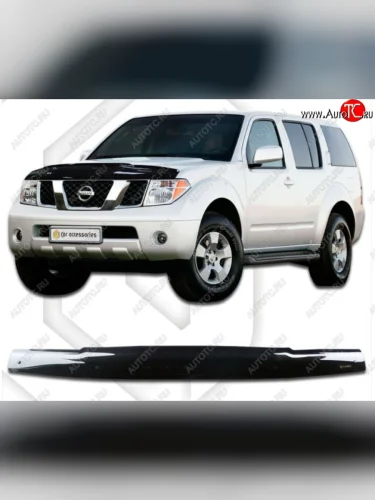 Дефлектор капота CA-Plastiс (Classic черный) Nissan Pathfinder R51 рестайлинг (2009-2014)