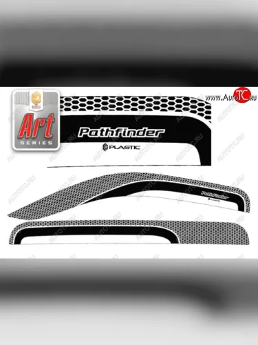 Дефлектора окон CA-Plastic (Серия Art черная) Nissan Pathfinder R51 рестайлинг (2009-2014)