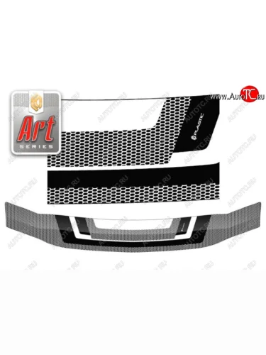 Дефлектор капота CA-Plastiс (серия Art черная) Nissan Patrol 5 Y61 2-ой рестайлинг (2004-2010)