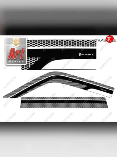 Дефлектора окон CA-Plastic (серия Art черная) Nissan Patrol 5 Y61 2-ой рестайлинг (2004-2010)