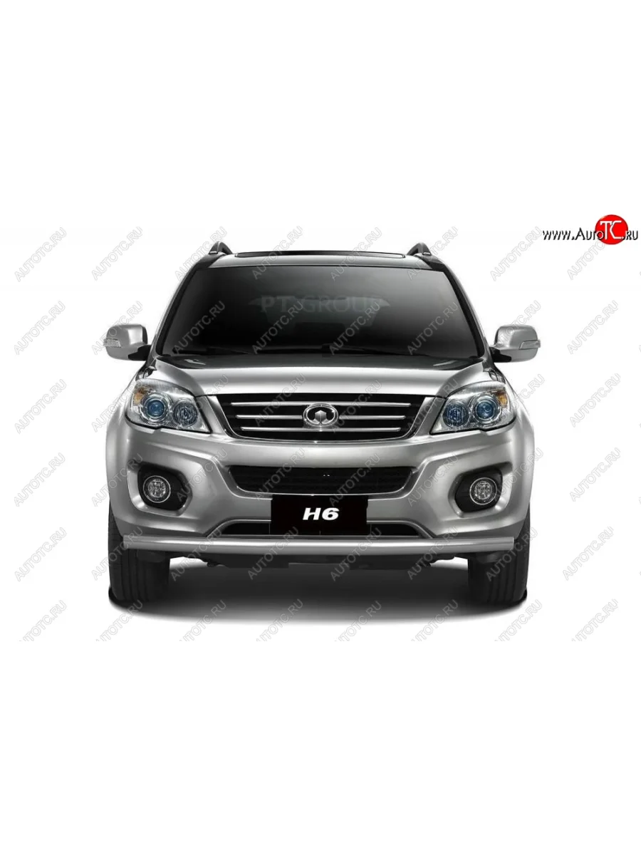 Защита переднего бампера одинарная из трубы d63 мм Petroil Tuning Great Wall Hover H6 (2012-2016) (Нержавейка)  с доставкой в г. Пермь