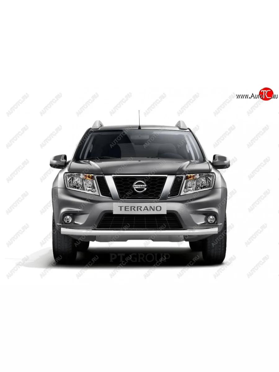 Защита переднего бампера (одинарная, Ø63 мм) Petroil Tuning Nissan Terrano D10 рестайлинг (2016-2022) (Нержавеющая полированная сталь)  в Керчи Республика Крым