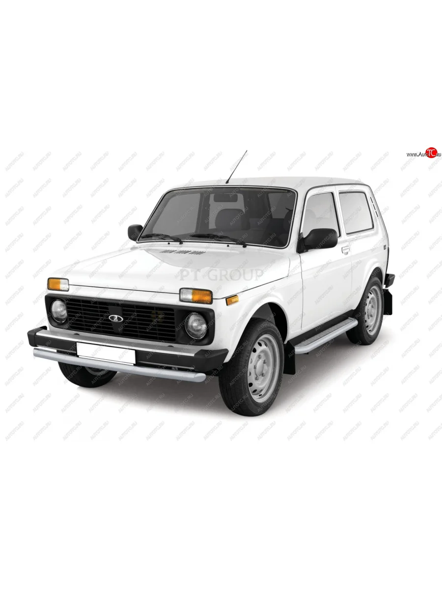 Защита переднего бампера (Ø63 мм) Petroil Tuning Лада ВАЗ нива 4х4 2131 (Legend) 5 дв. 2-ой рестайлинг (2021-2025) (Сталь с полимерным покрытием в цвет: серебристый Искра)  в Перми Пермском крае