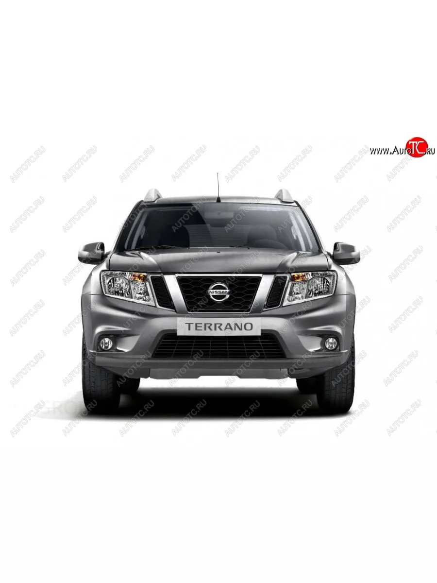 Защита переднего бампера (одинарная, Ø63 мм) Petroil Tuning Nissan Terrano D10 рестайлинг (2016-2022) (Серебристый (Искра))  в Керчи Республика Крым