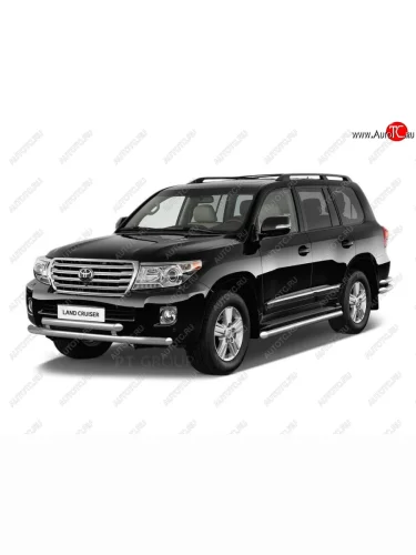 Защита порогов из трубы Ø51 Petroil Tuning (Нержавеющая полированная сталь) Toyota Land Cruiser  200 (2015-2021) 2-ой рестайлинг