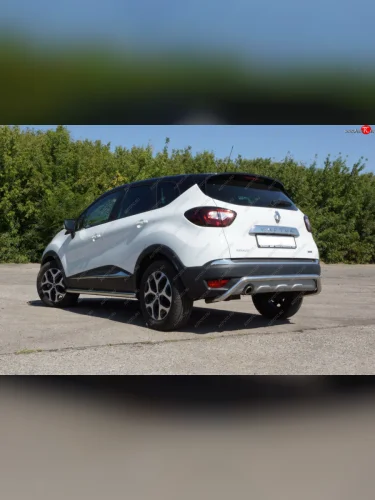 Защита порогов из трубы Ø63 Petroil Tuning (Нержавеющая полированная сталь) Renault Kaptur (2016-2022) дорестайлинг, рестайлинг