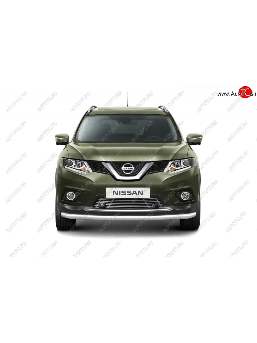 Накладка на решетку переднего бампера Petroil Tuning  Nissan X-trail (2013-2018) 3 T32 (С парктроником)  с доставкой в г. Керчь