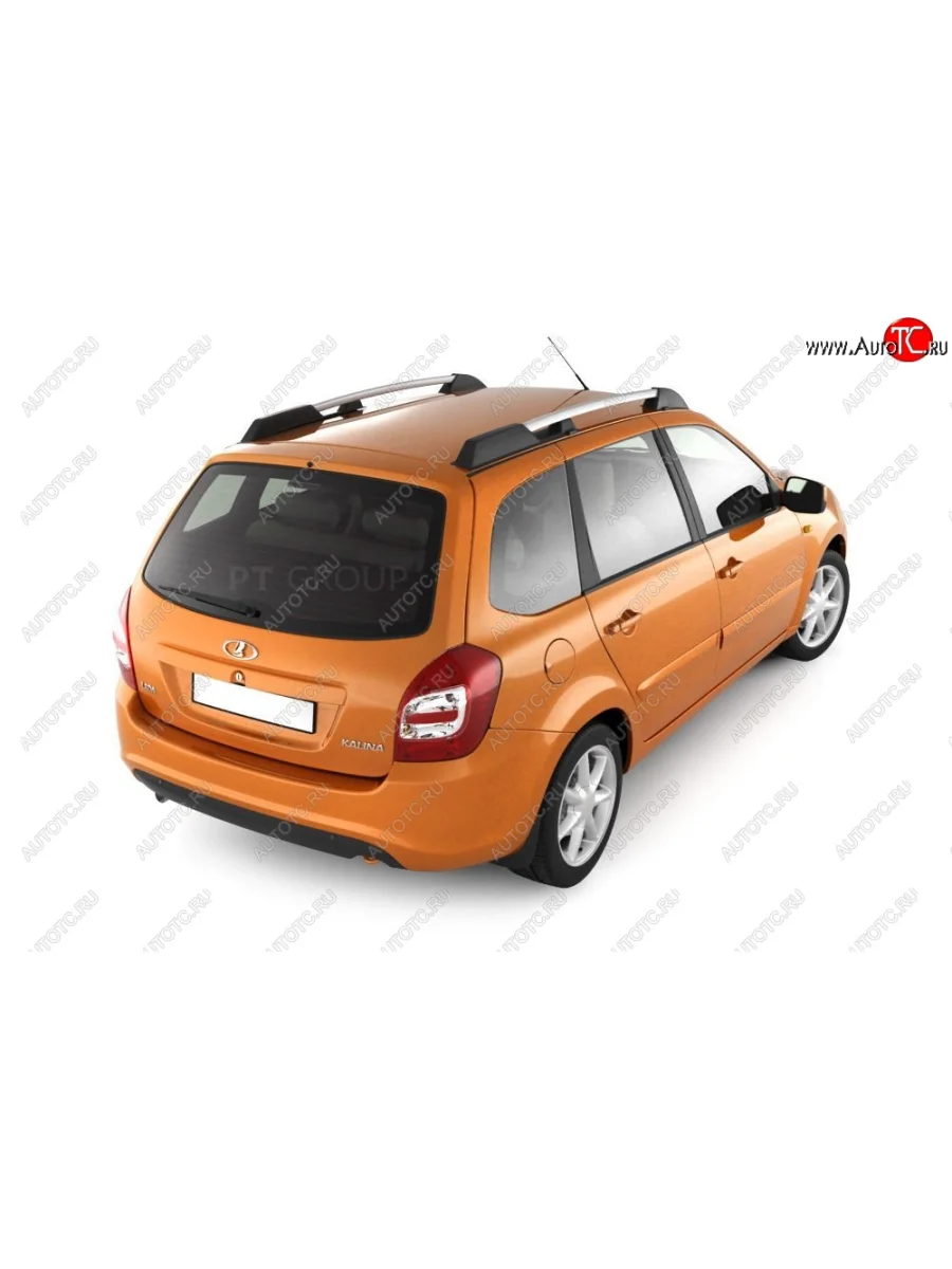 Рейлинги усиленные Petroil Tuning  Лада ВАЗ Калина (2014-2018) 2194 (Серебристый муар)  в Самаре Самарской области