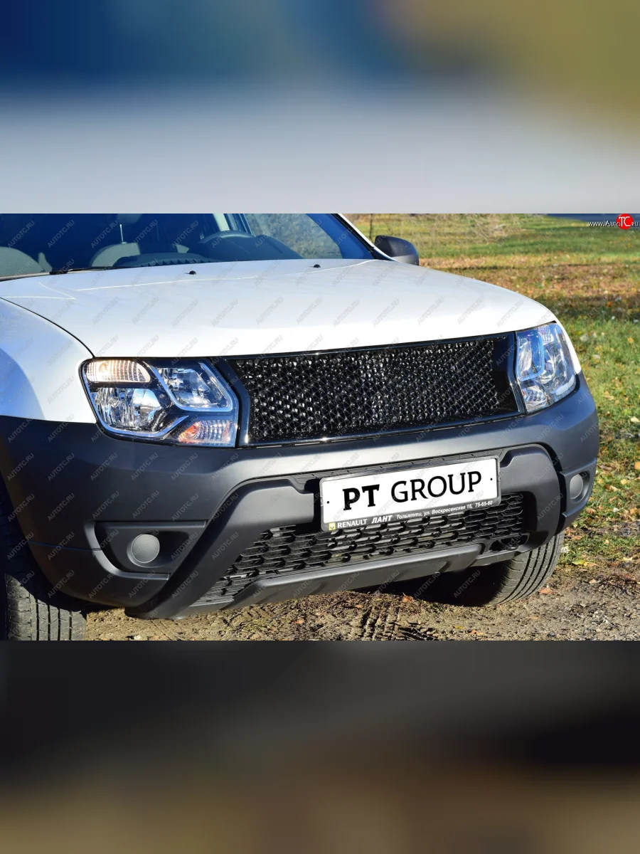 Решетка радиатора Petroil Tuning Renault Duster HS дорестайлинг (2010-2015) (Неокрашенная)  в Воронеже Воронежской области