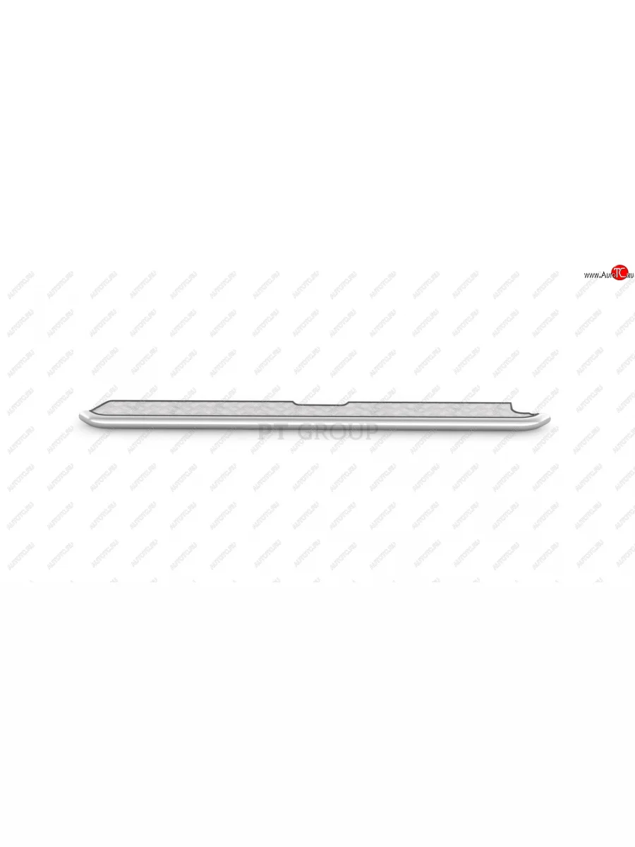 Порожки для ног из трубы Ø51 с алюминиевой площадкой Petroil Tuning Уаз Патриот 3163 5-дв. 1-ый рестайлинг (2014-2016) (Нержавеющая полированная сталь)  в Самаре Самарской области