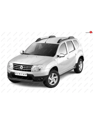 Порожки для ног из трубы Ø51 с алюминиевой площадкой Petroil Tuning Эстонец (Черный (Шагрень)) Nissan Terrano  D10 (2013-2022), Renault Duster  HS (2010-2021)