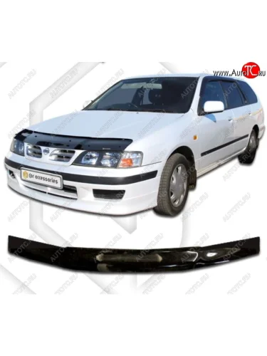 Дефлектор капота CA-Plastiс (Classic черный) Nissan Primera 2 P11 седан дорестайлинг (1995-2000)