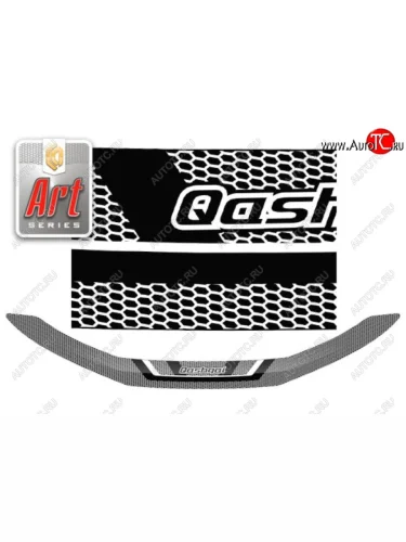 Дефлектор капота CA-Plastiс (Серия Art черная) Nissan Qashqai 2 J11 рестайлинг (2017-2022)