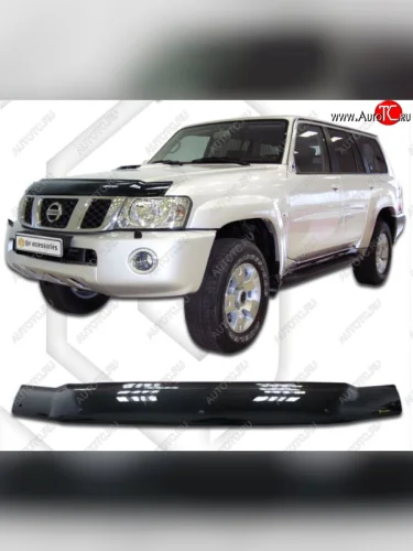 Дефлектор капота CA-Plastiс (Classic черный) Nissan Safari  Y61 (1997-1999) 5 дв. дорестайлинг
