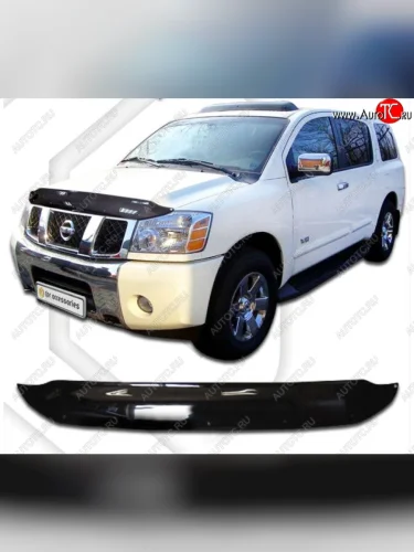 Дефлектор капота CA-Plastiс (Classic черный) Nissan titan (2003-2015)