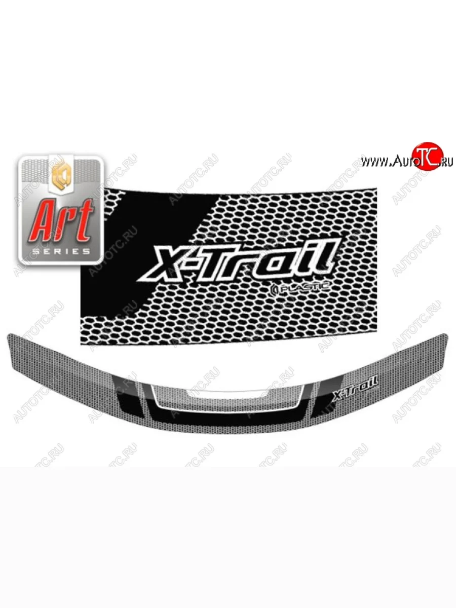 Дефлектор капота CA-Plastiс Nissan X-trail 3 T32 рестайлинг (2017-2022) (Серия Art графит)  в Перми Пермском крае