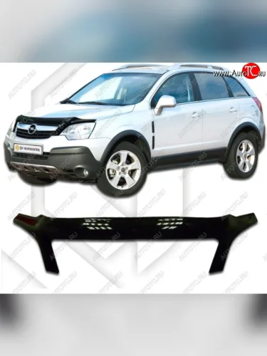 Дефлектор капота CA-Plastiс (Classic черный) Opel Antara рестайлинг (2010-2015)