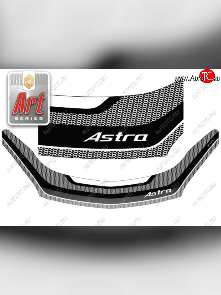 Дефлектор капота CA-Plastiс Opel Astra H хэтчбек 5дв рестайлинг (2007-2015) (серия Art белая)  в Перми Пермском крае