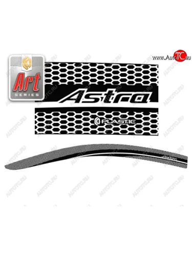 Дефлектора окон CA-Plastic (Серия Art черная) Opel Astra H GTC хэтчбек 3 дв. дорестайлинг (2004-2006)
