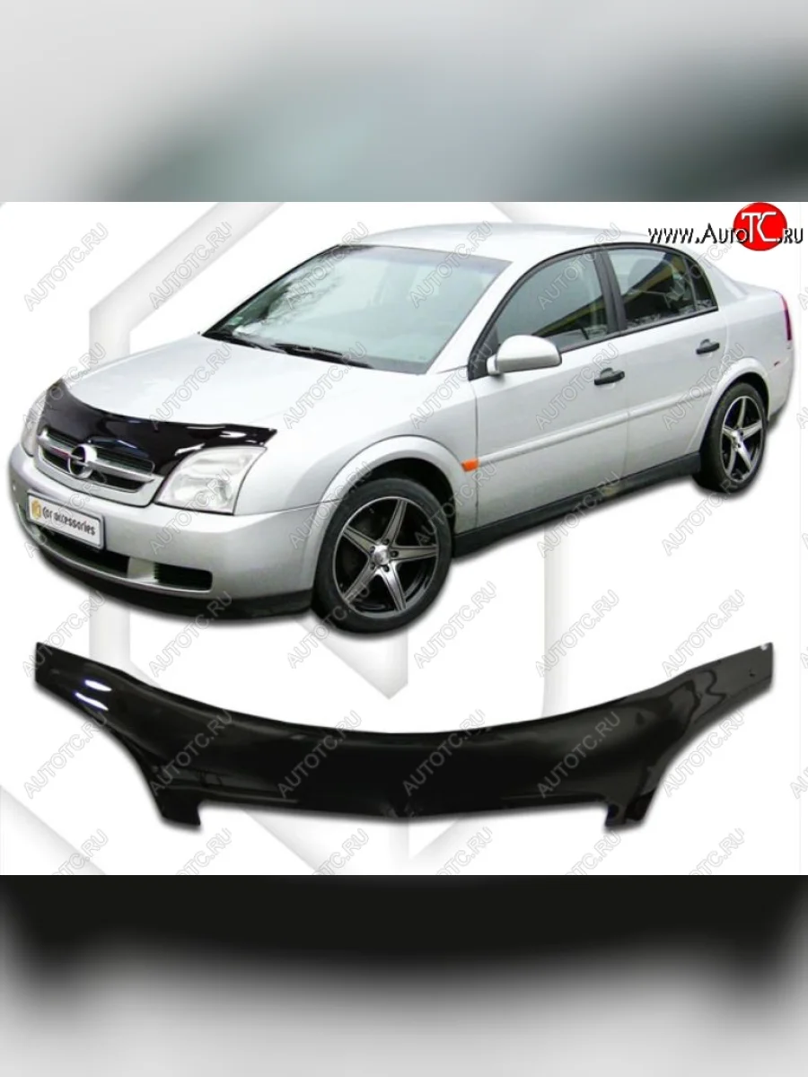Дефлектор капота CA-Plastiс exclusive Opel Vectra C универсал дорестайлинг (2002-2005) (Classic черный, Без надписи)  в Керчи Республика Крым