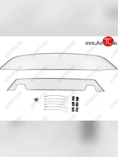 Сетка в воздухозаборник бампера Arbori (15 мм, с парктроником) (Хром) Ford Tourneo Custom дорестайлинг (2012-2018)